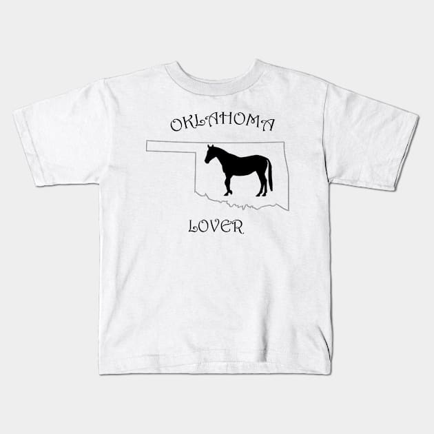 Oklahoma Horse Lover Gift Kids T-Shirt by Prairie Ridge Designs